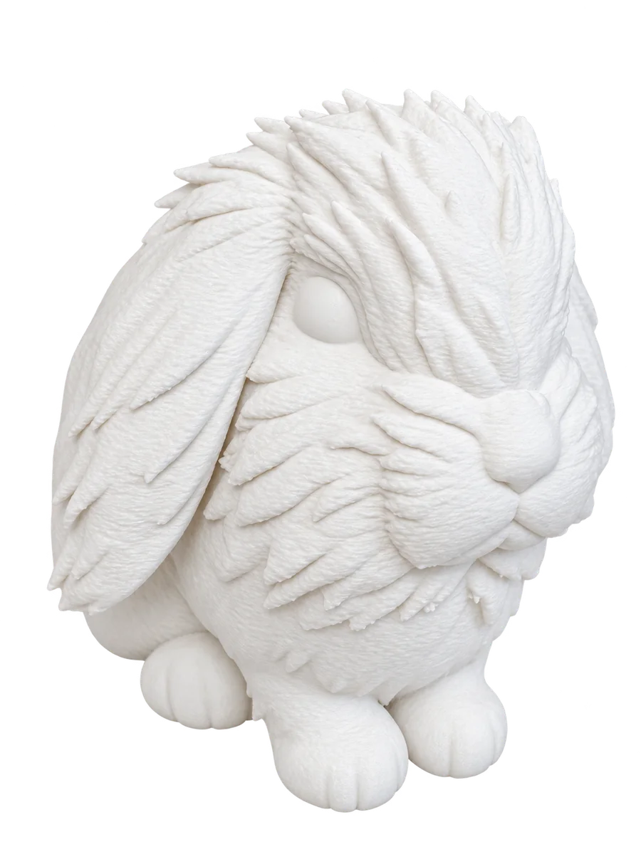 長毛うさぎフィギュアの3D完成イメージ