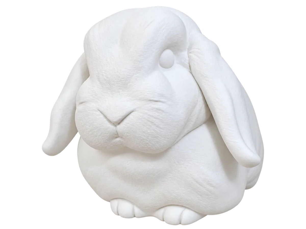 たれ耳うさぎフィギュアの3D完成イメージ