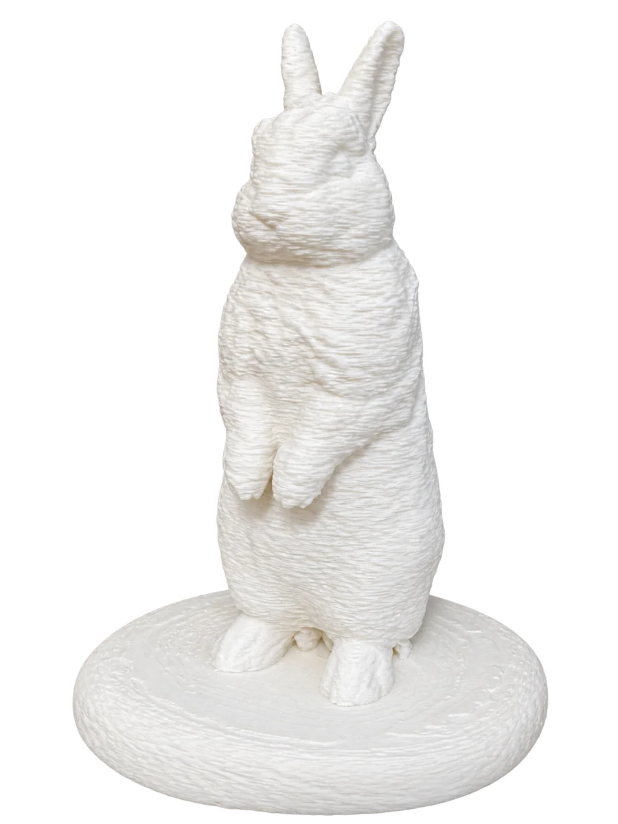 台座付きうさぎフィギュアの3D完成イメージ