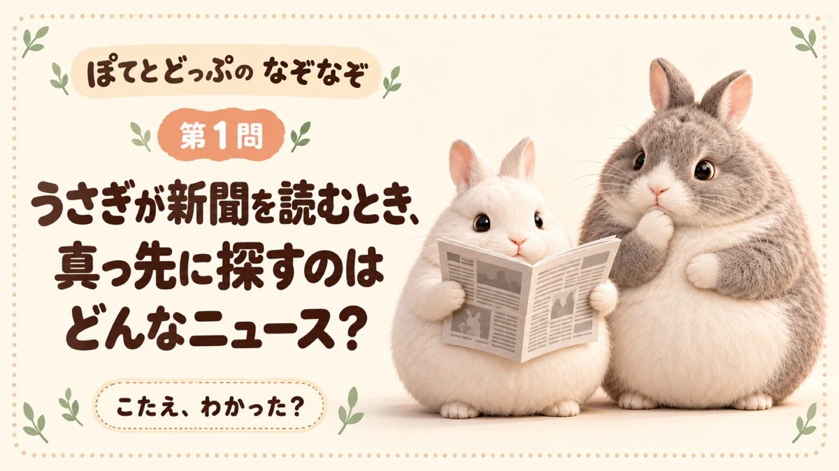ぽてとどっぷのうさぎなぞなぞ 第1問